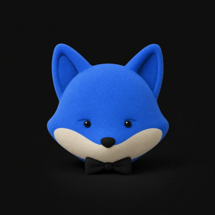 Cobalt fox agent with a small black bow tie