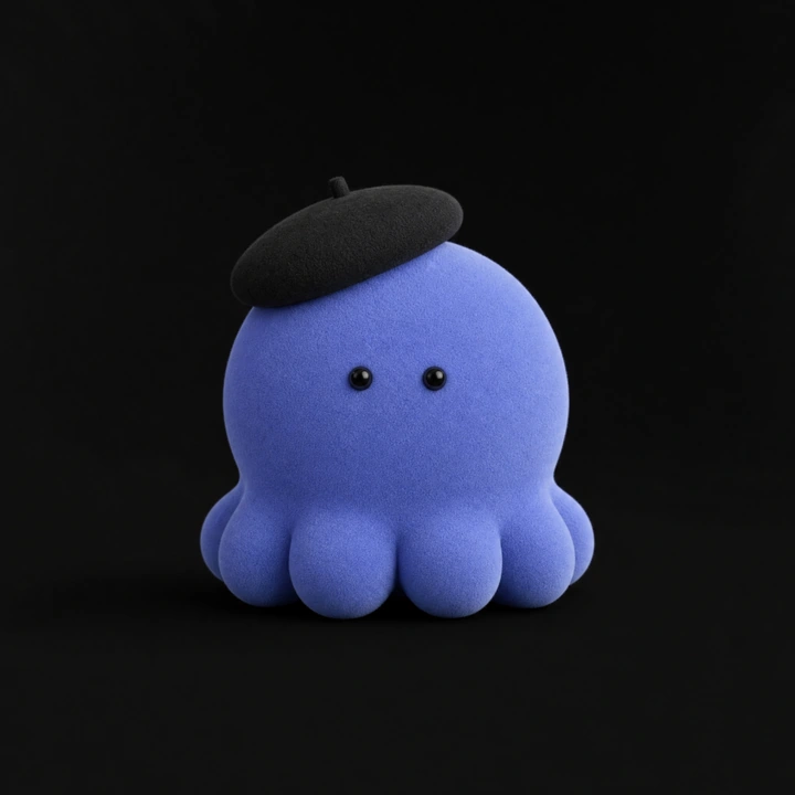 Periwinkle octopus agent with a black maker cap